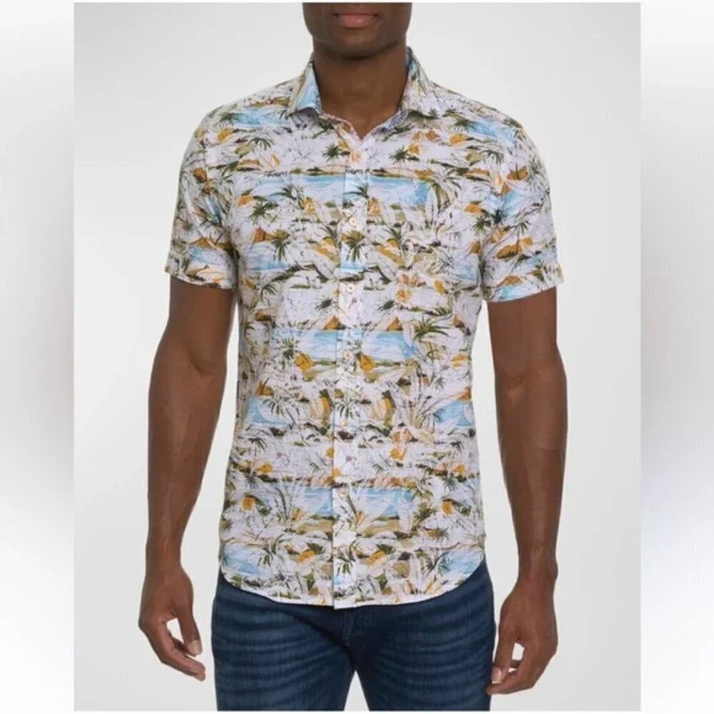 Robert Graham Cedarhurst Short Sleeve Seersucker Button Up Shirt size XL summer